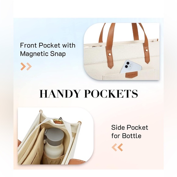 NWT Laptop Tote Bag | Canvas Laptop Bag 15.6 Inch | Work Shoulder Bag - Picture 3 of 6